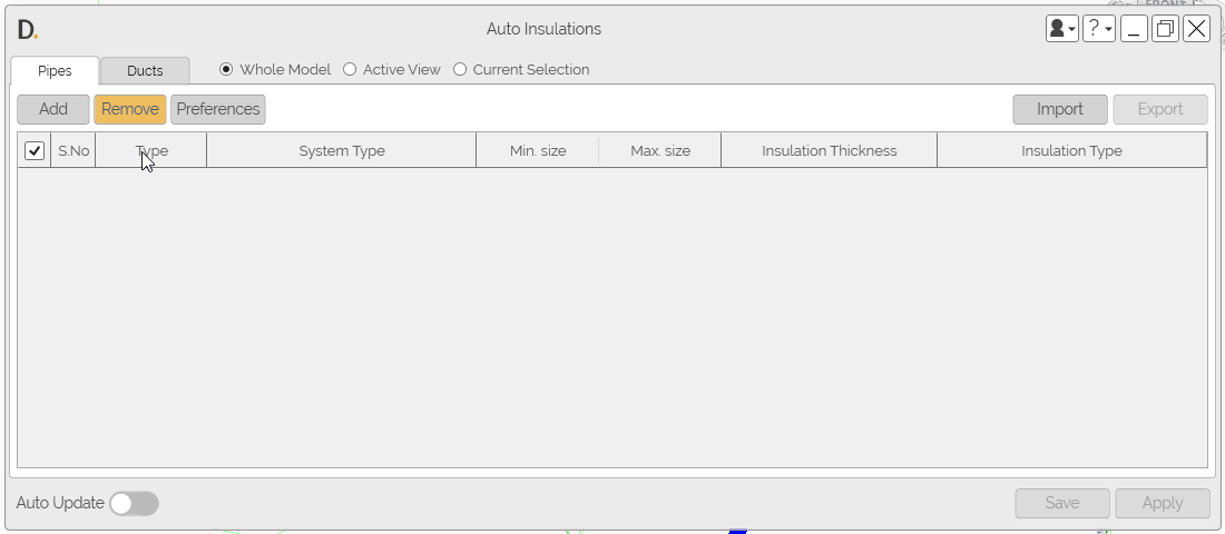 DiRootsMEP Add Insulation Tool - Add Rule